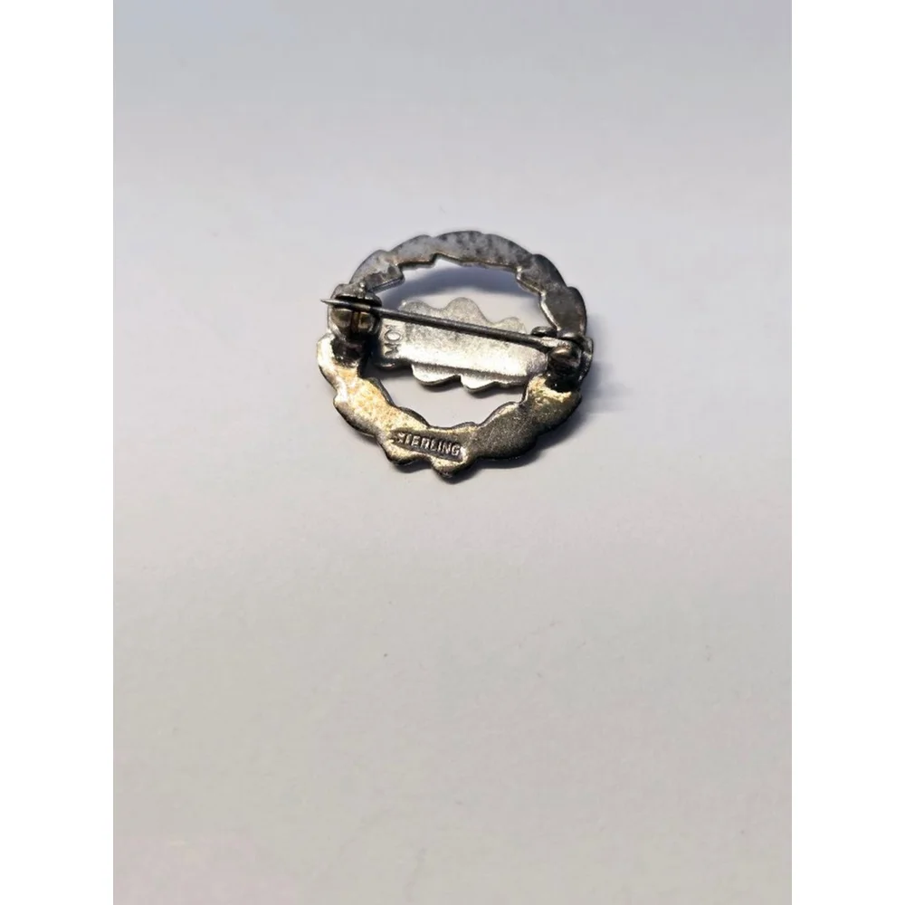 Vintage sterling and 10k mini brooch